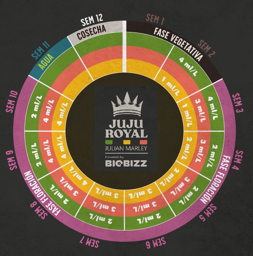 Tabla de cultivo de Juju Royal